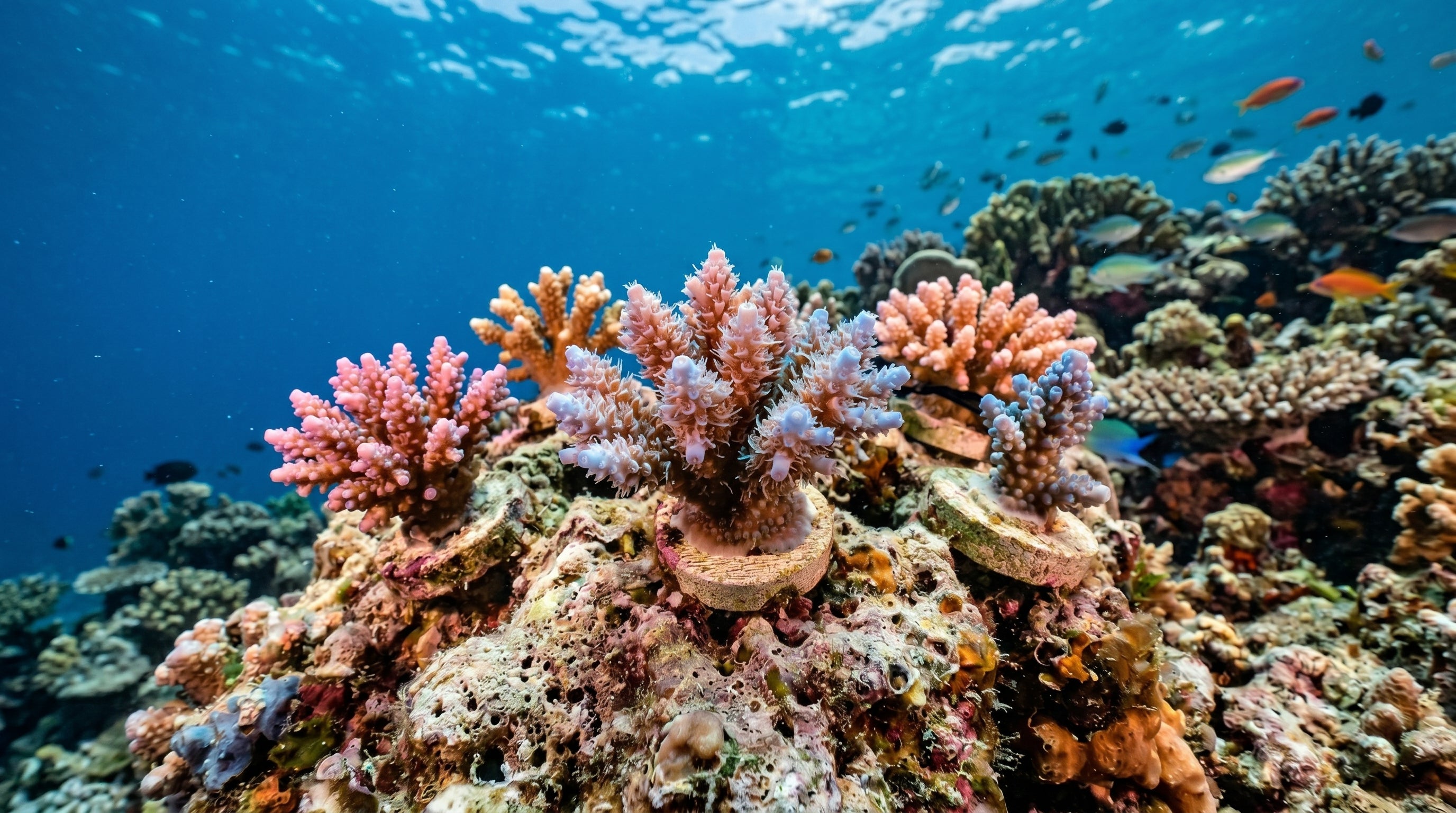 Vibrant coral reef underwater